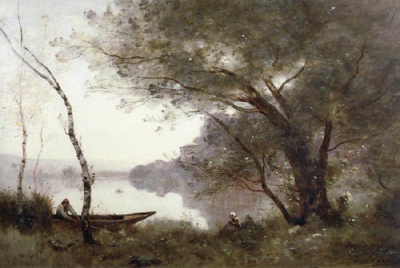 Jean Baptiste Camille  Corot THe boatman of mortefontaine oil painting image